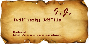 Ivánszky Júlia névjegykártya
